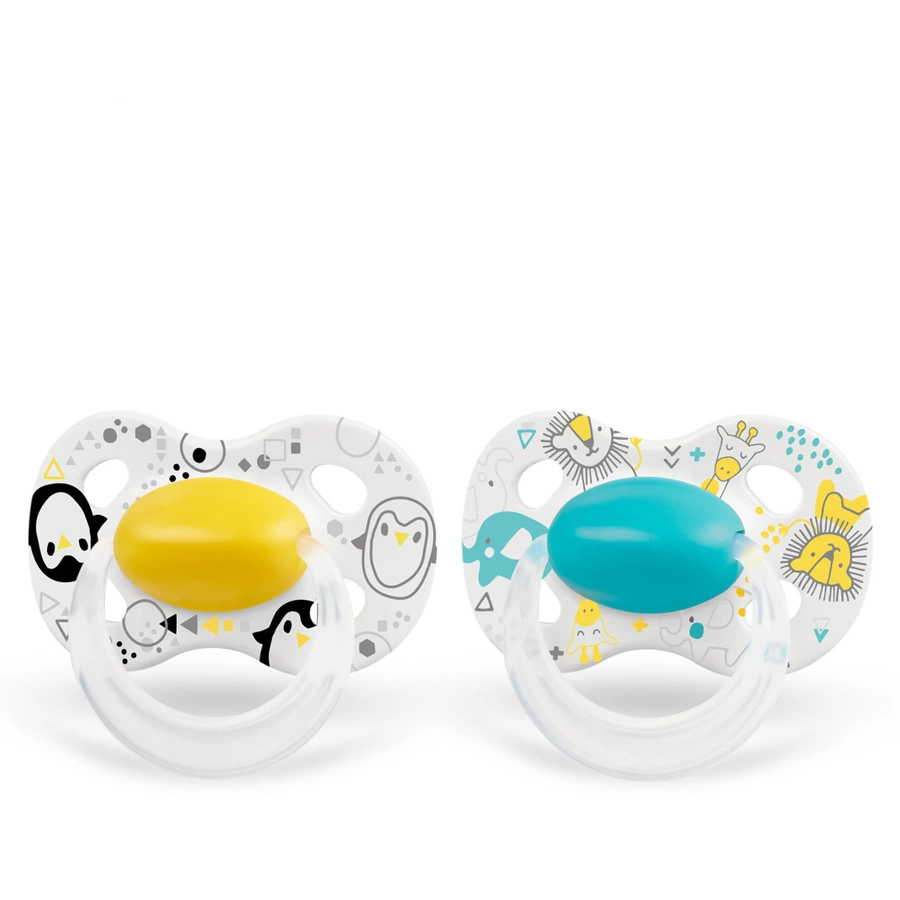 Medela Baby Schnuller Original 6-18 Monate DUO Signature 4 Stück in gelb und türkis