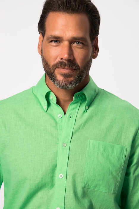 Leinenmixhemd, Langarm, Buttondown-Kragen, Modern Fit