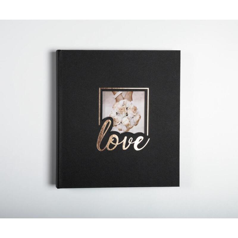 Album photos livre 60 pages noires - Format 29x32cm - LOVE Noir - Noir