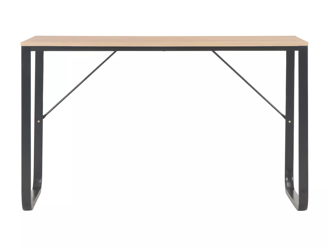 Bureau d'ordinateur Noir et chêne 120x60x73 cm