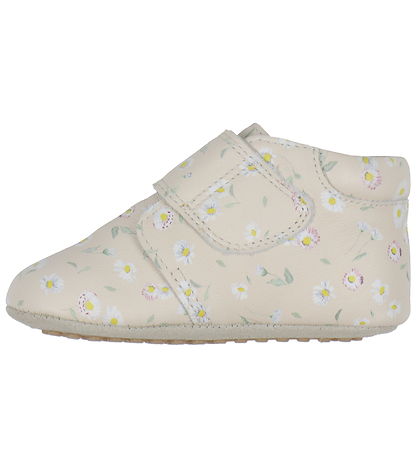 Pom Pom Leder-Krabbelschuhe - Anfänger Klettband Print - Bellis