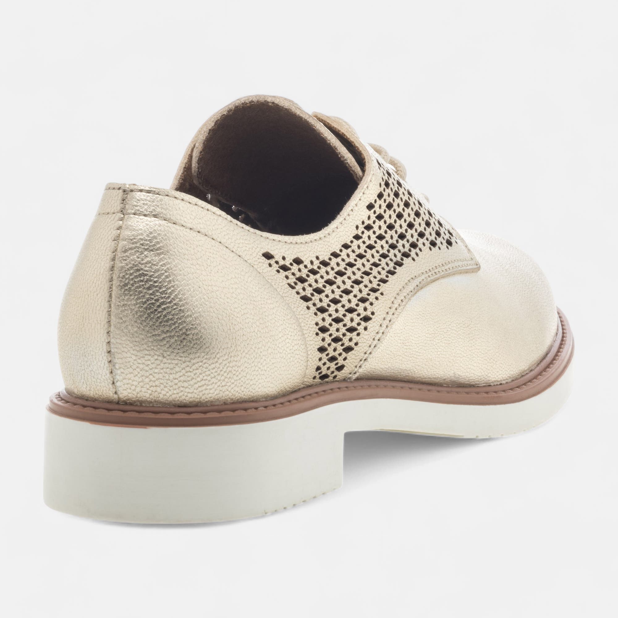 Derbies Femme en cuir or