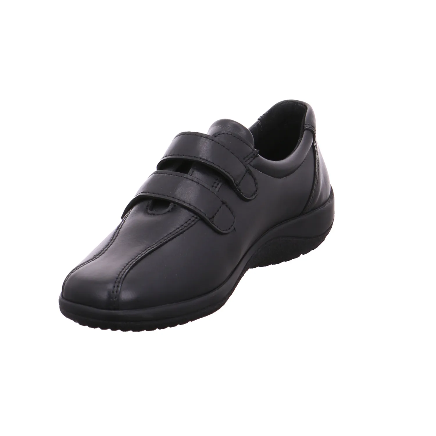 VAN DER LAAN Comfort-Velcro Schwarz Leder