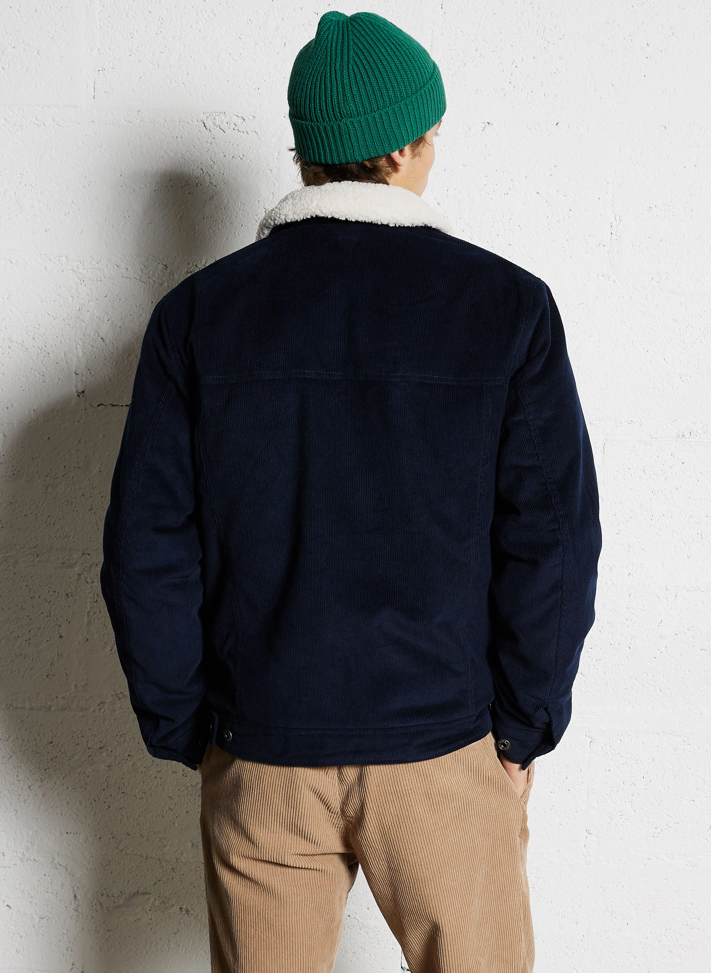 THRIS - Veste col classique en velours de coton | Bleu
