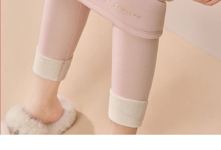 Enpheriado - Legging met hoge taille en geborduurde letters en fleecevoering