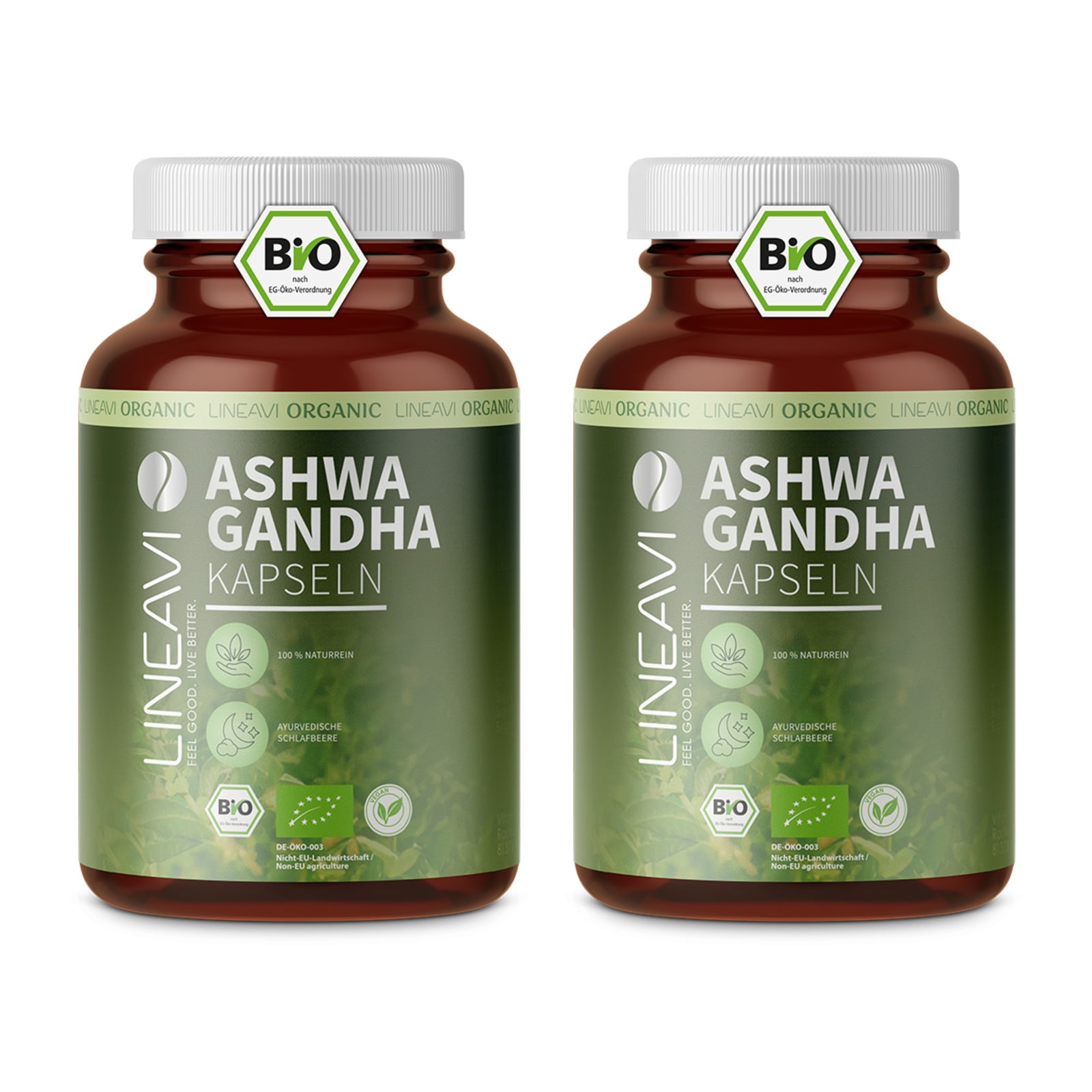 Doppelpack: LINEAVI Ashwagandha Kapseln bio (2x150 Kapseln)