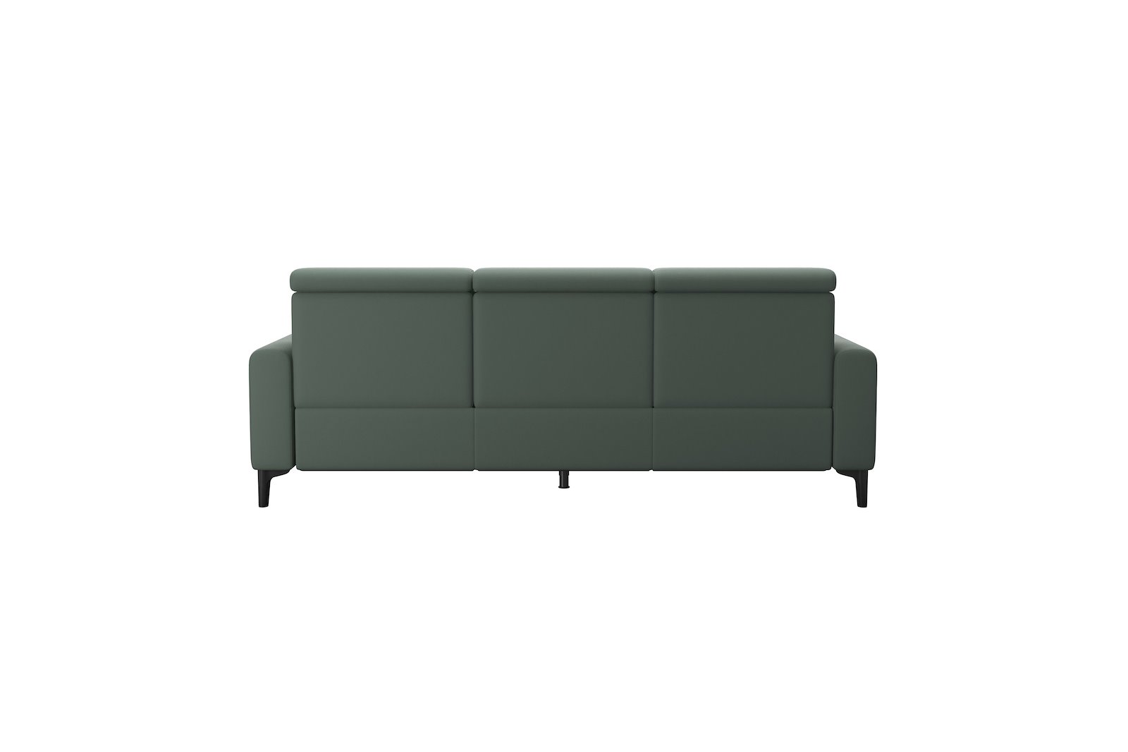 Anna 3-seter Hud Paloma Sage Green med A1 arm og polerte organiske sort alu ben, 14 cm. (Power-Manual-Manual)