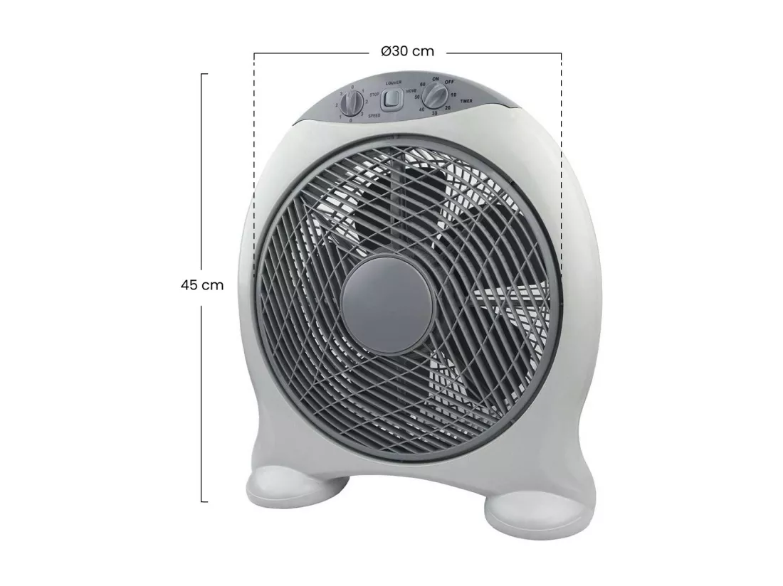 Ventilateur de Table Ø30cm 50W 3 Vitesses New Box Gris Raydan Home