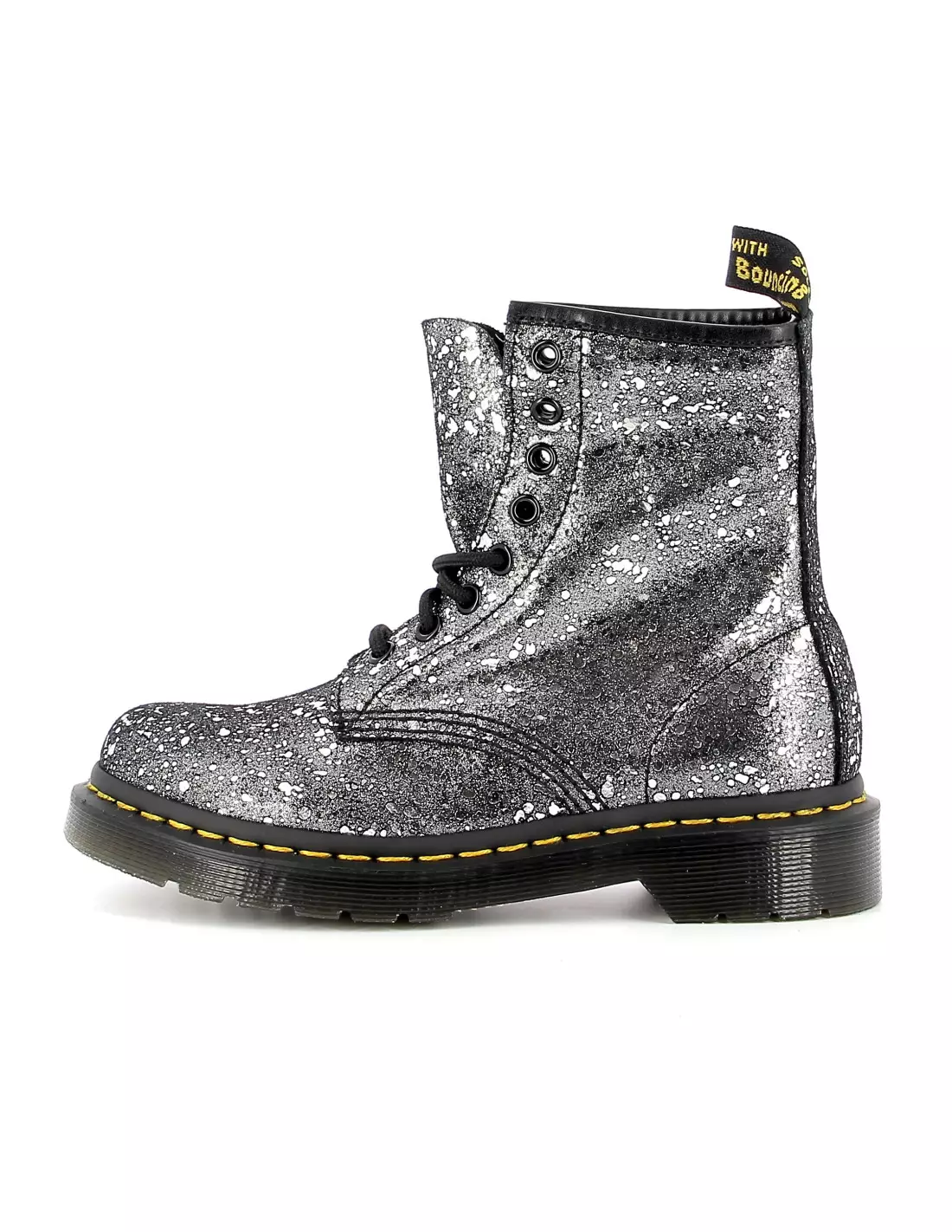 DR MARTENS 1460 PAINT SPLATTER SUEDE - Boots & bottines Blackmetallic