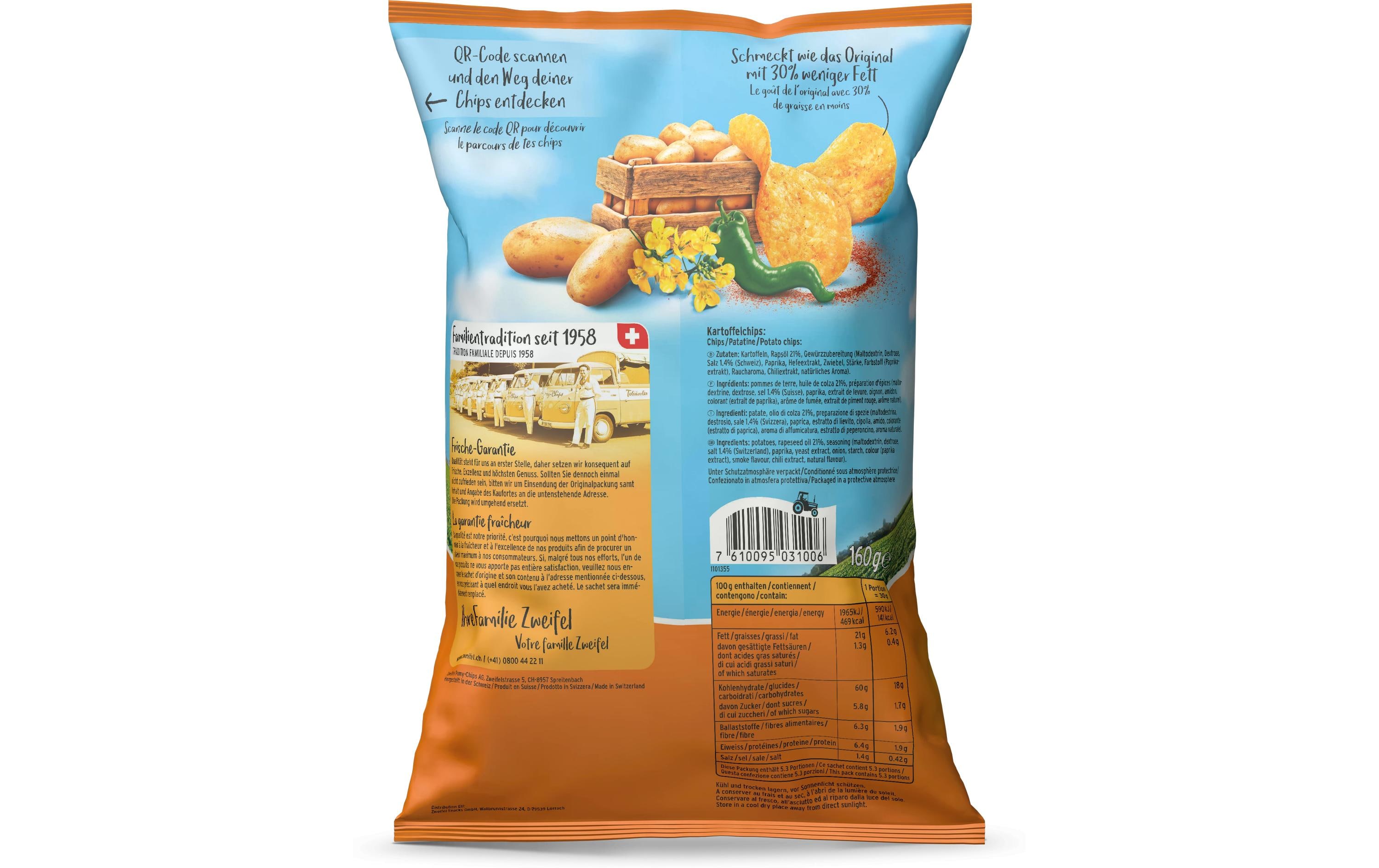 Chips Cractiv Paprika 160 gKnusprige Kartoffelchips aus der Schweiz