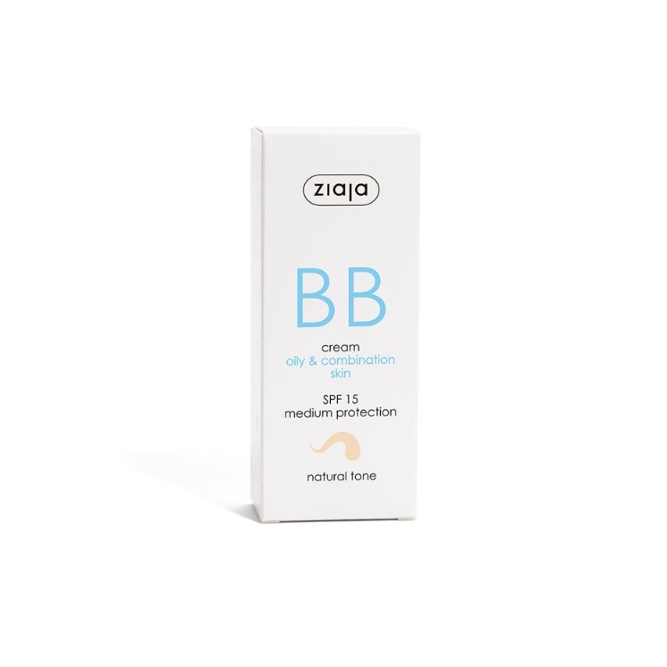 Ziaja BB Active Gesichtscreme gegen Unreinheiten für fettige und Mischhaut SPF15 natürlicher Farbton 50 ml