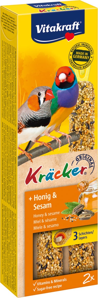 Vitakraft vogelsnack Kräcker exoot honing en sesam 2 stuks
