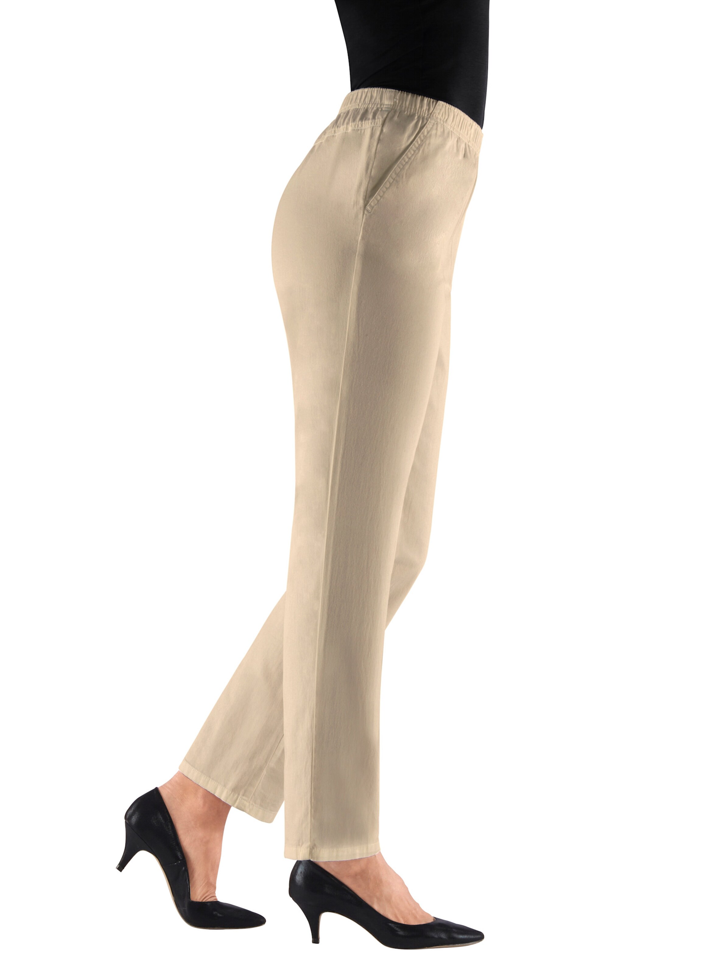 Schlupfjeans in beige