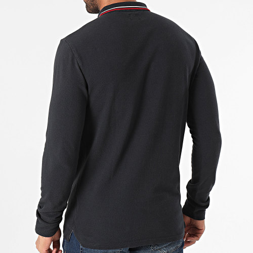 Polo Manches Longues Vintage Tipped Bleu Marine