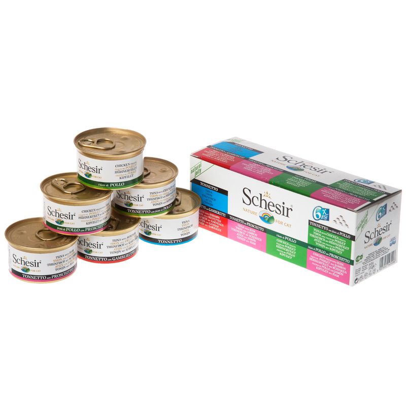 Lot mixte Schesir en gelée 6 x 85 g