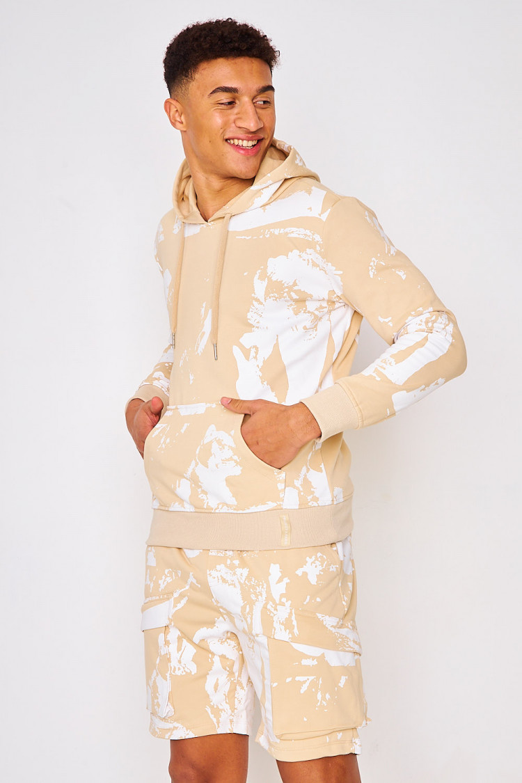 Sweat à capuche beige tâché / Project X - 2120200