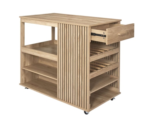 THE HOME DECO FACTORY - Ilot de cuisine saulk en bois - marron