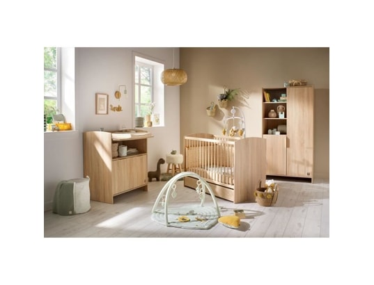 SAUTHON - Chambre bébé trio azur - lit 120x60 + commode a langer 3 tir