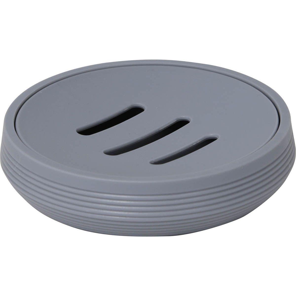 PORTE SAVON STRIE ABS ET RUBBER GRIS FONCE