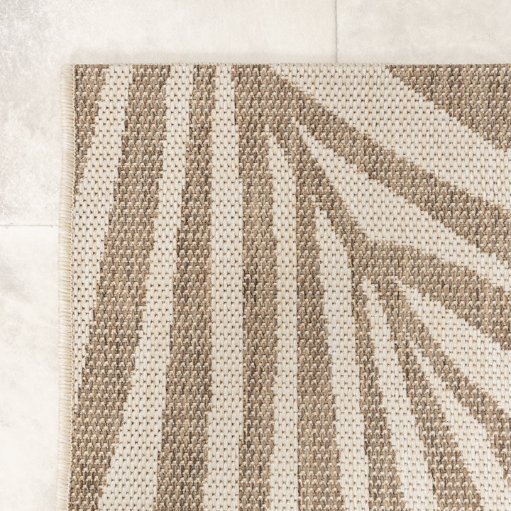 Jute buitenkleed - Nomad Leaves Creme | Botanisch