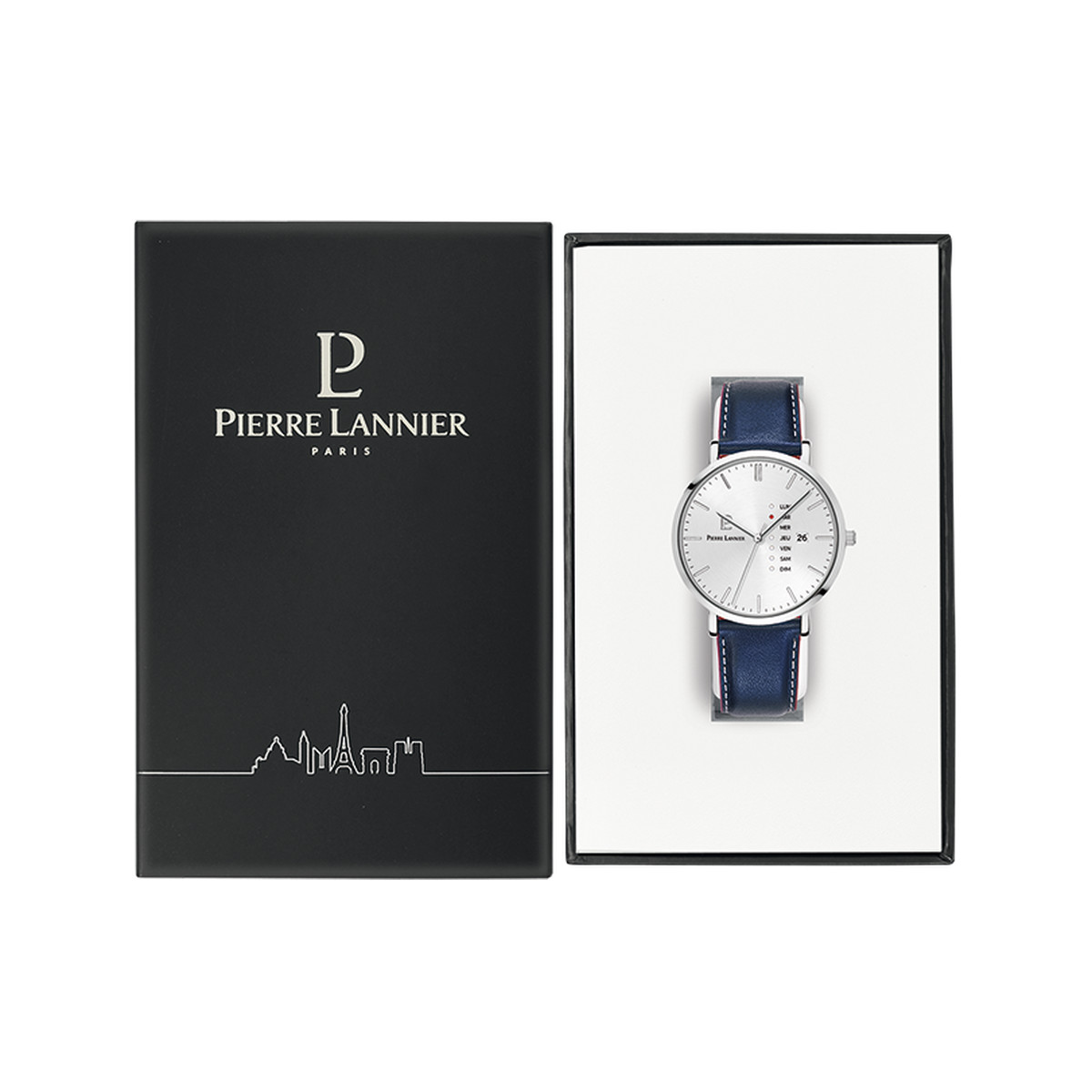 Montre PIERRE LANNIER Data homme bracelet cuir bleu
