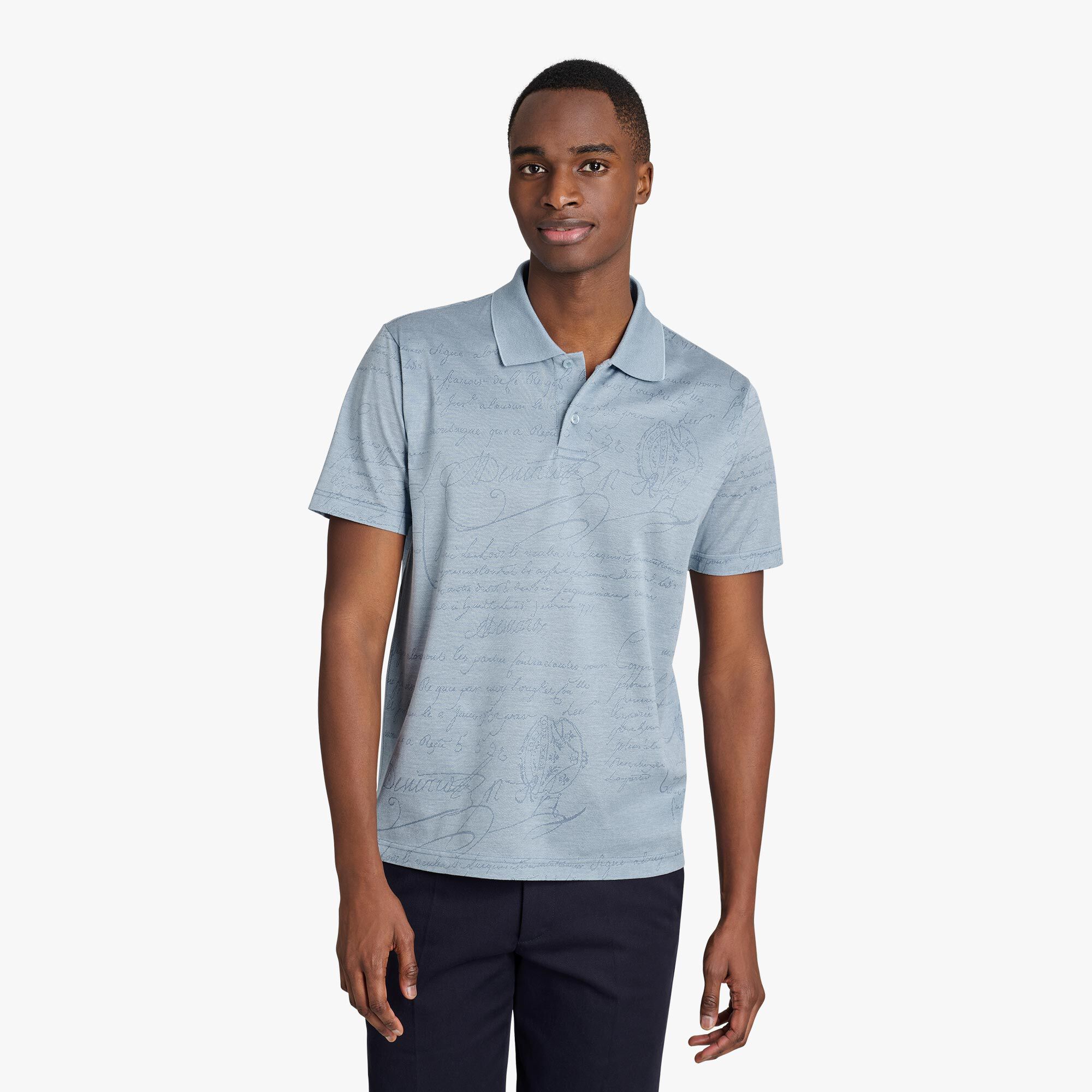 Polo Pique En Jacquard Scritto