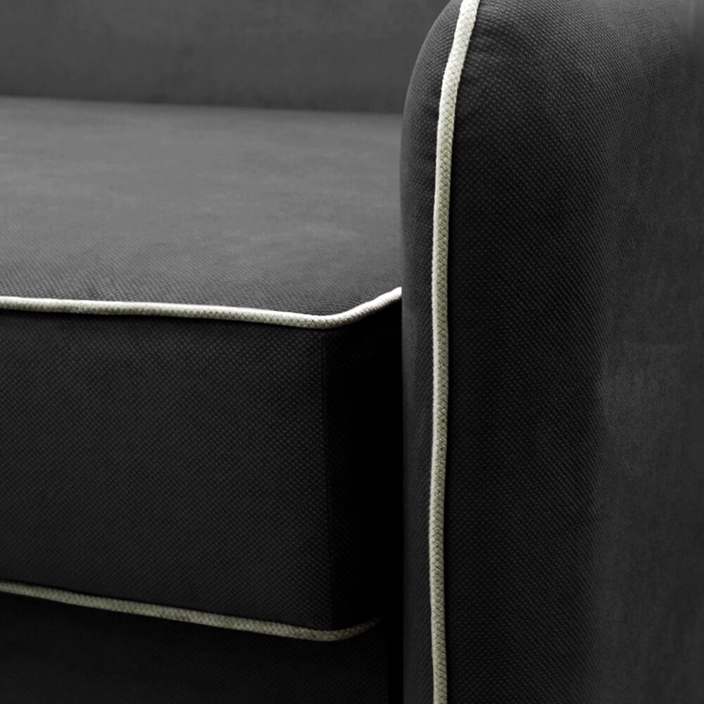 VitaliSpa Ecksofa KANSAS Schlaffunktion Dunkelgrau- Couch Schlafsofa Bett Eckcouch Taschenfederkern Sofa