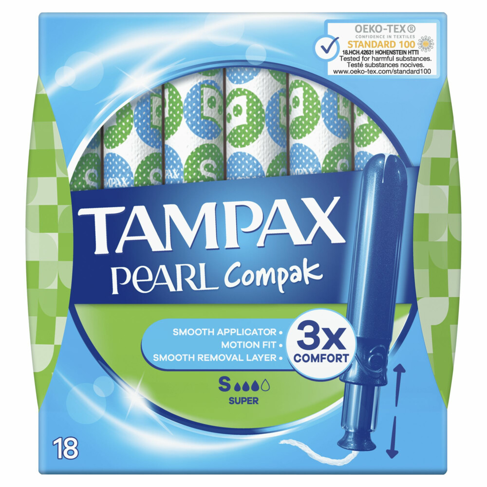 Tampax Pearl Compak Super Tampons met Inbrenghuls18 stuks