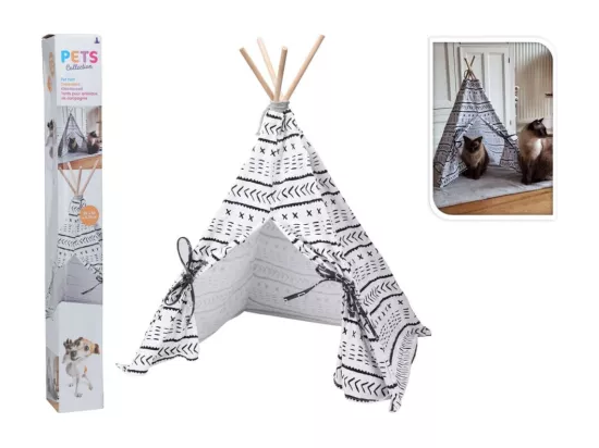 Tente pour animaux de compagnie Tipi Toile 56x56x74 cm