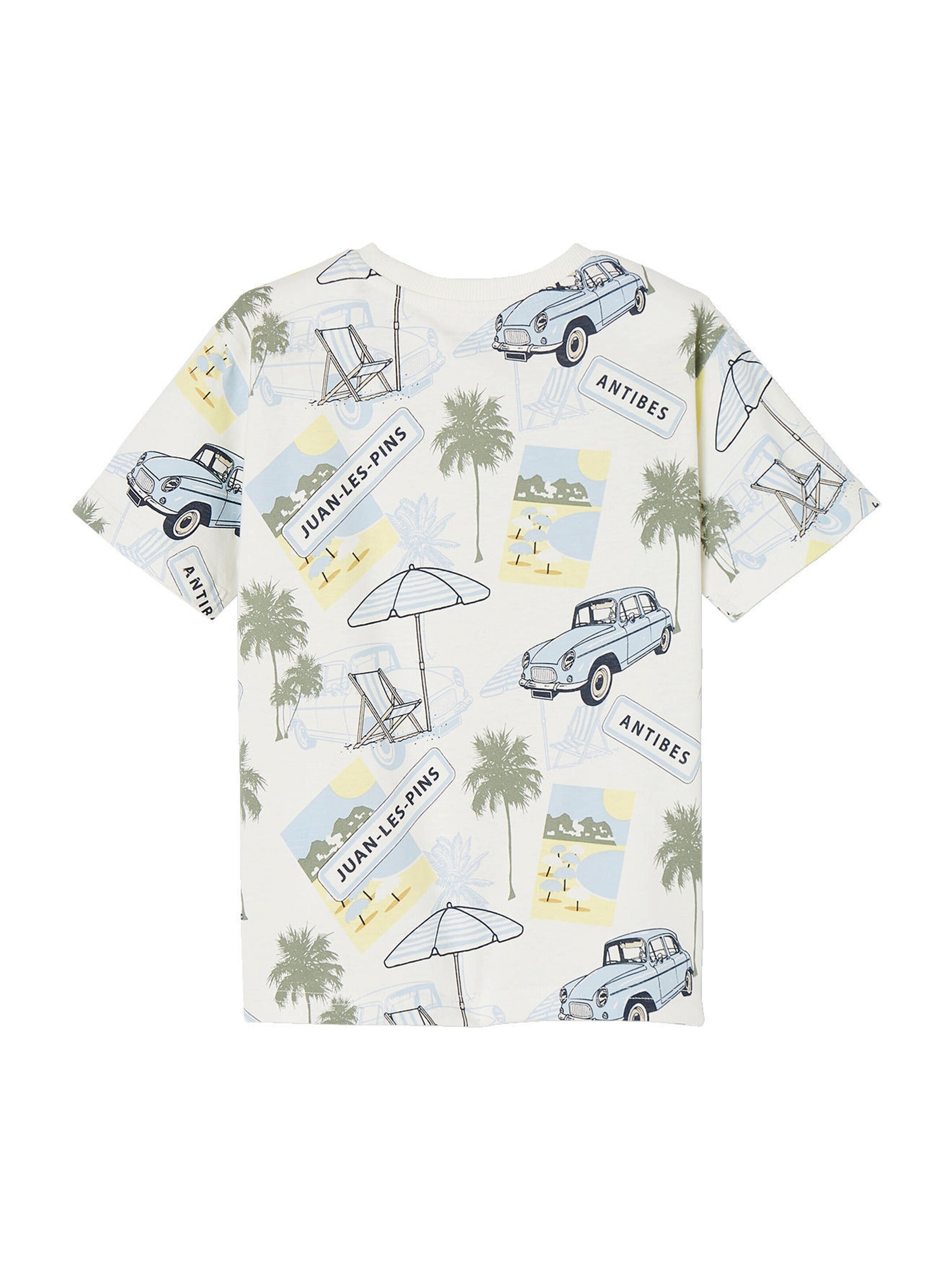 Vertbaudet Jungen T-Shirt, Urlaubs-Print weiß bedruckt