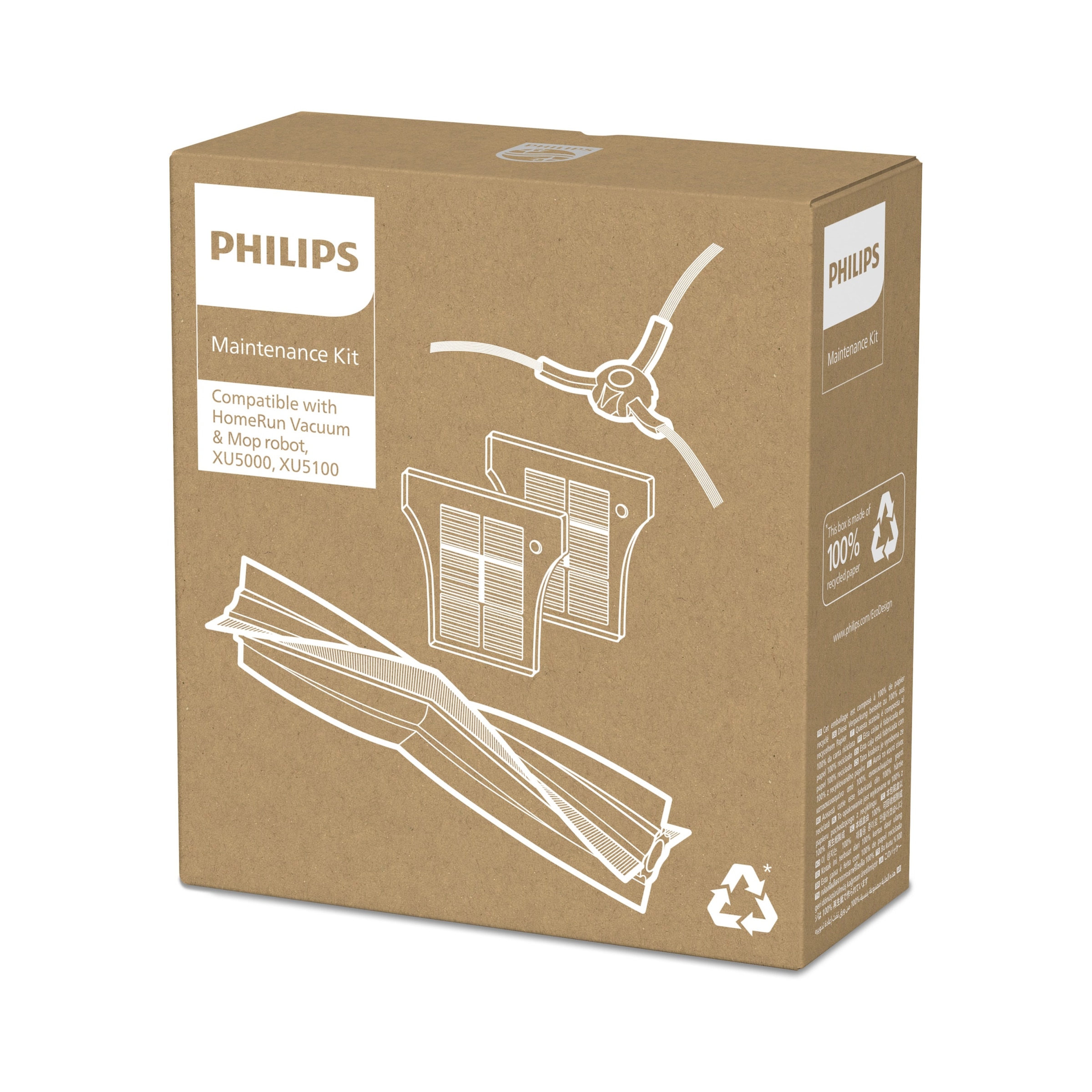 Philips Saugroboter Zubehör-Set »XV1453/10 für HomeRun Saug- & Wischroboter  5000 Series« Original-Ersatzset für gründliche Reinigungsergebnisse