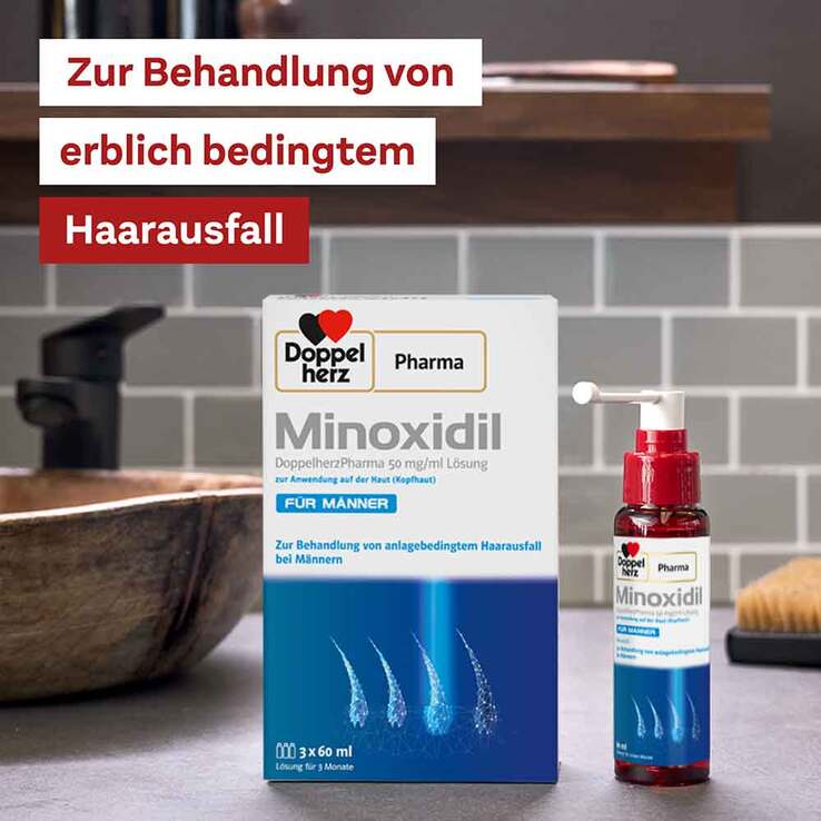 MINOXIDIL DoppelherzPharma 50 mg/ml Lösung für Männer, 3X60 ml
