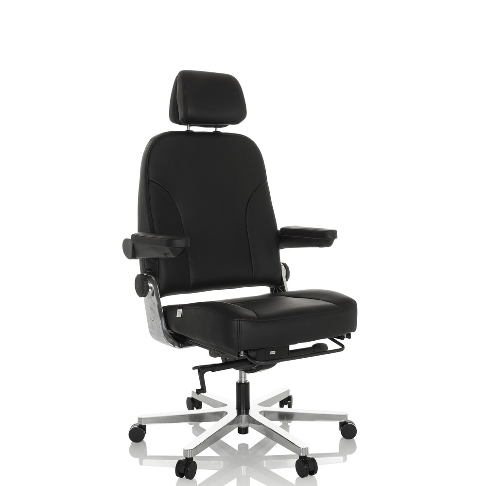 XXL Drehstuhl 24 HOURS F Leder mit abklappbaren Armlehnen hjh OFFICE