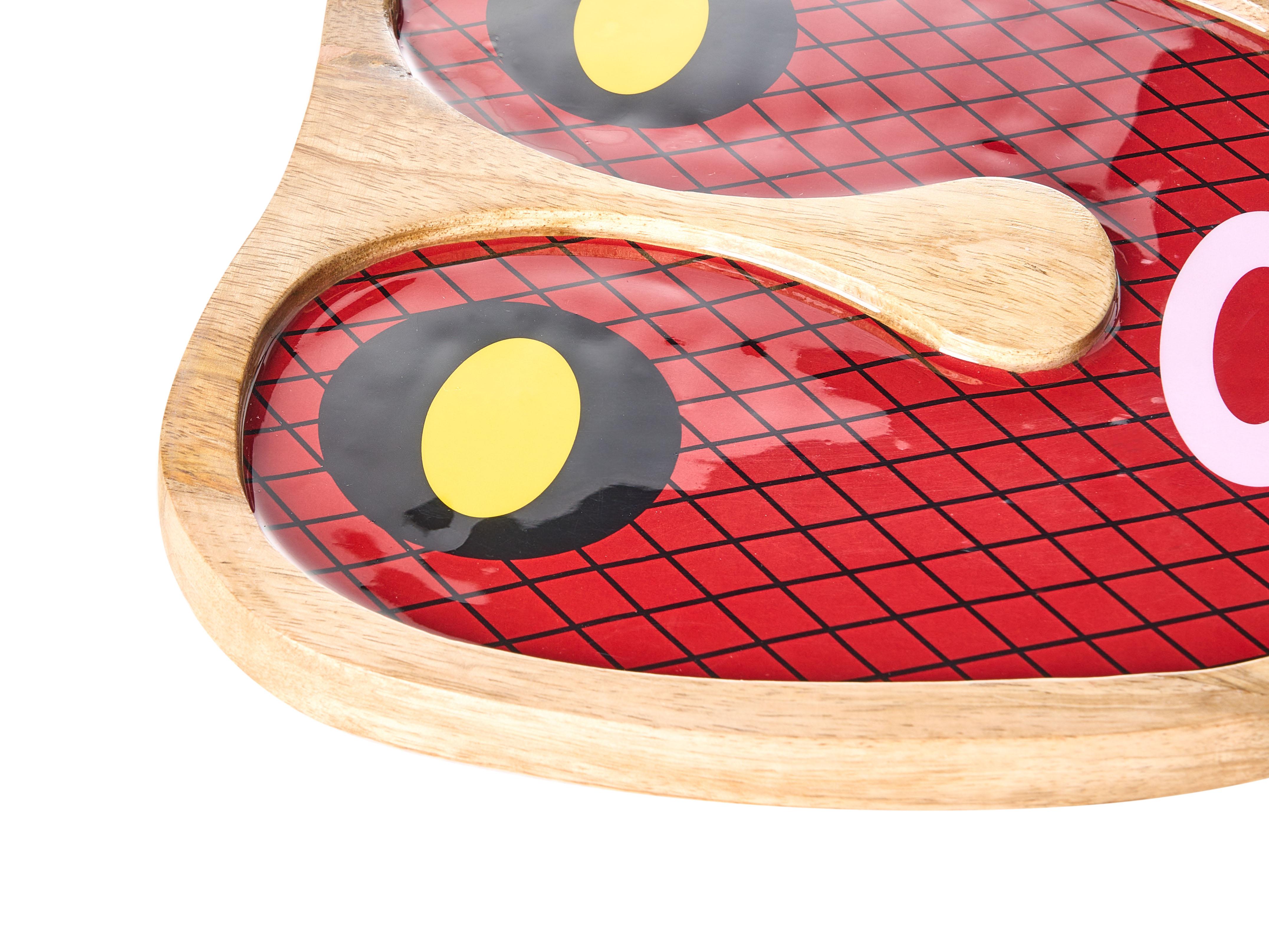 Wanddecoratie Gezicht KATSINA Mangohout 22 cm Rood