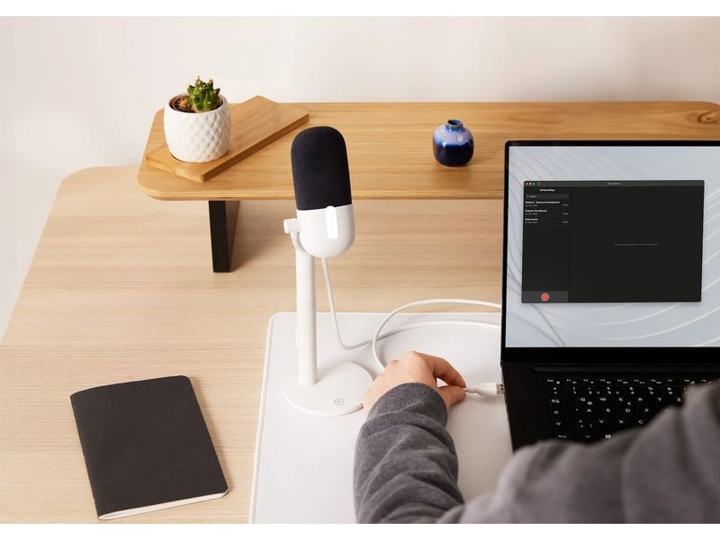 Elgato Kondensatormikrofon Wave Neo Plug & Play USB-Desktop-Mikrofon für PC oder Mac