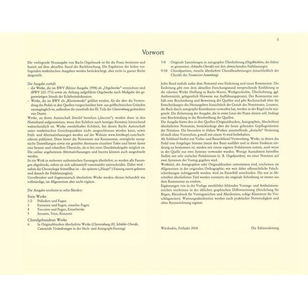 Breitkopf & Härtel Bach Sämtliche Orgelwerke 1