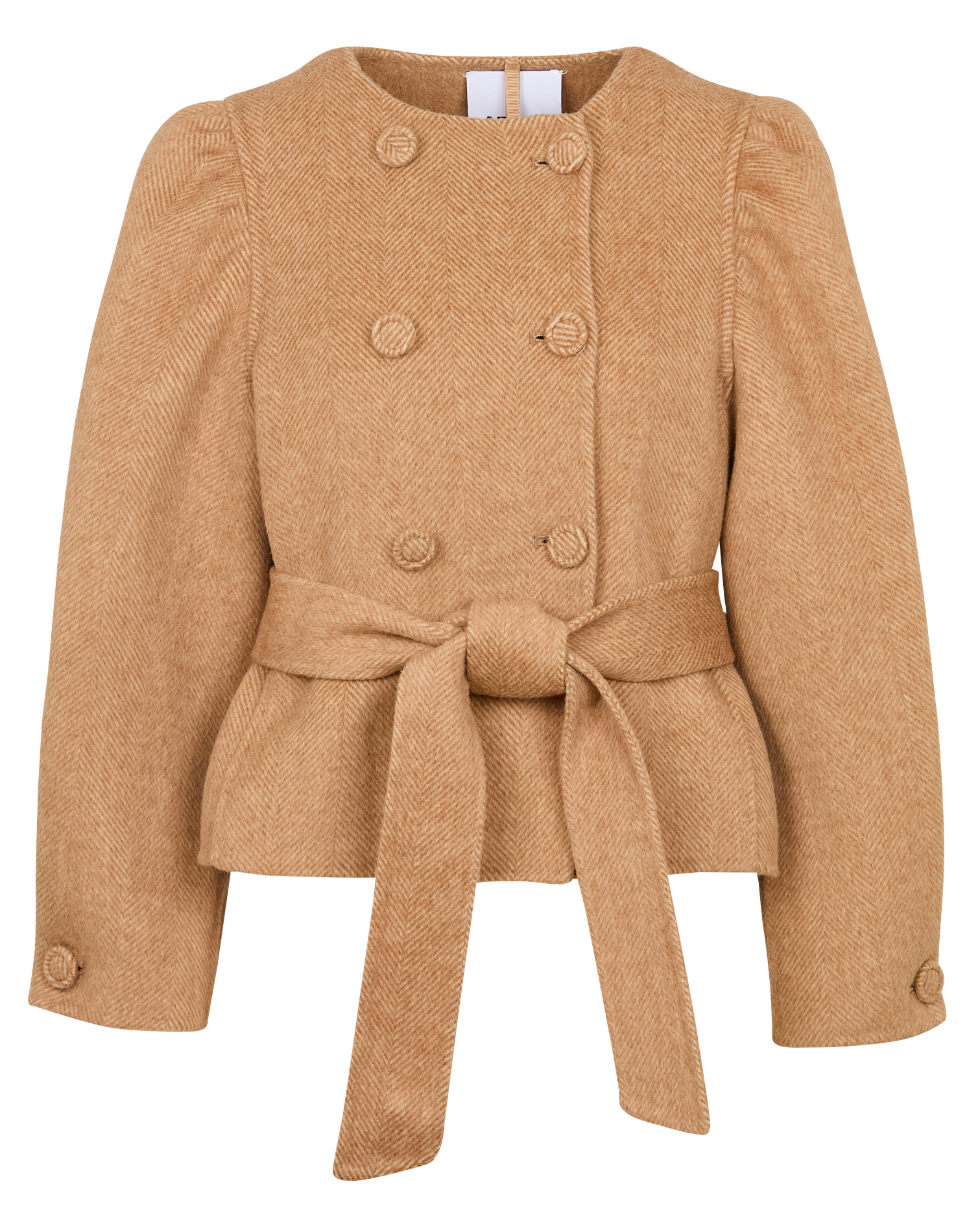 LIBELLULA - Manteau court droit en laine mélangée | Beige