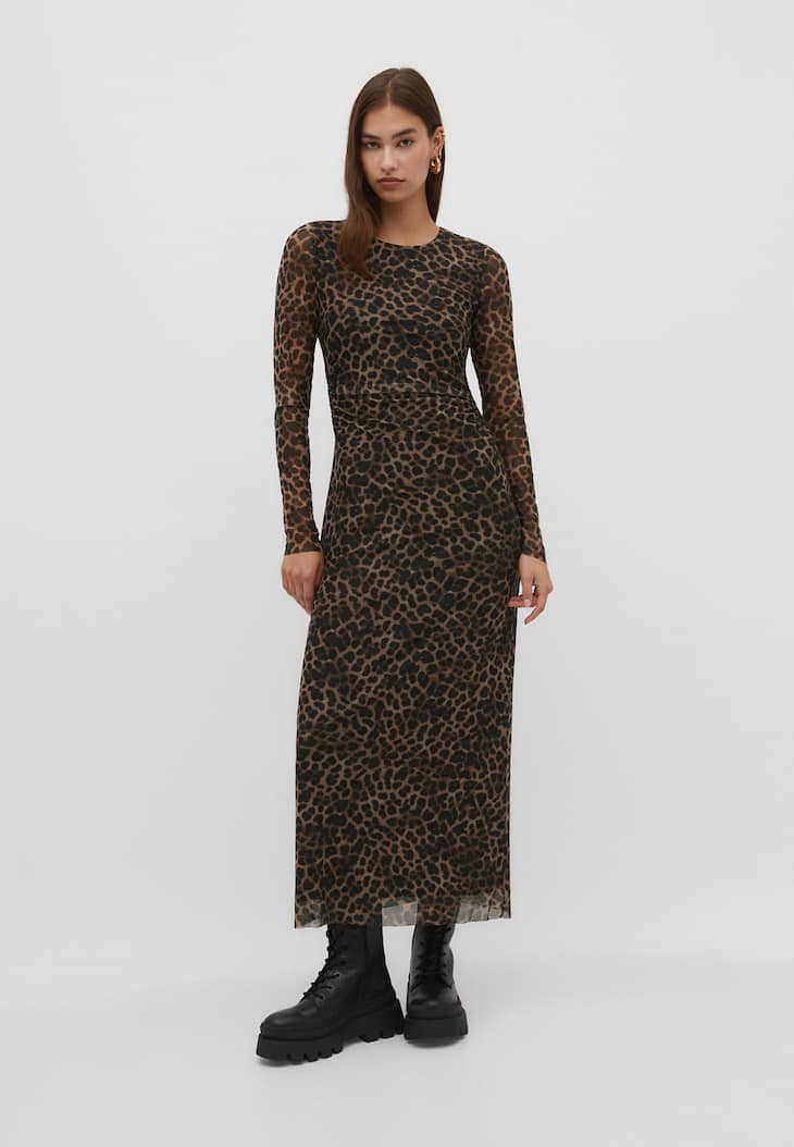 Vestido de tule estampado