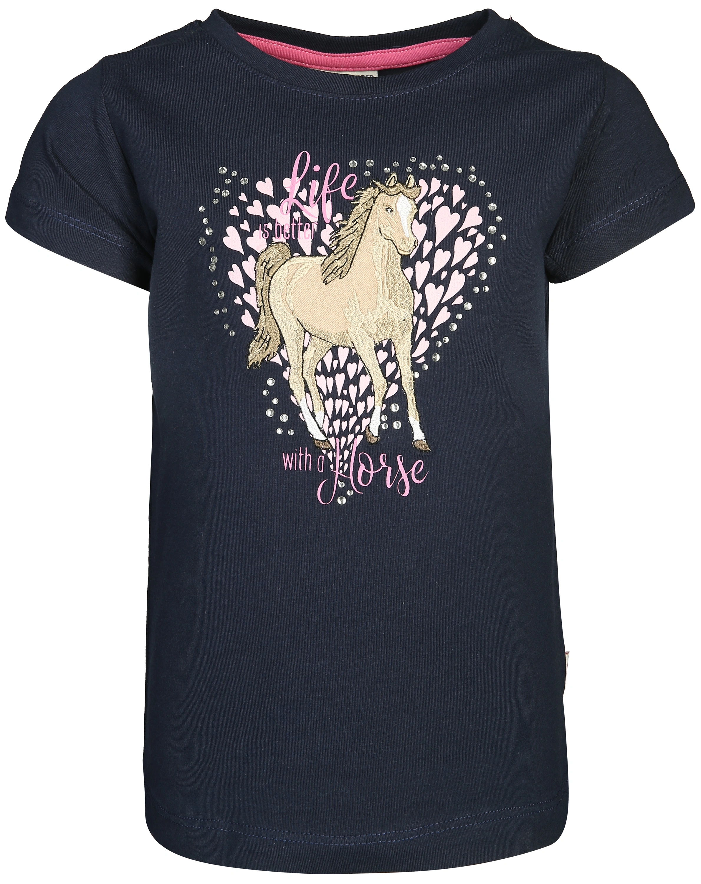 T-Shirt LIFE IS BETTER WITH A HORSE in navy