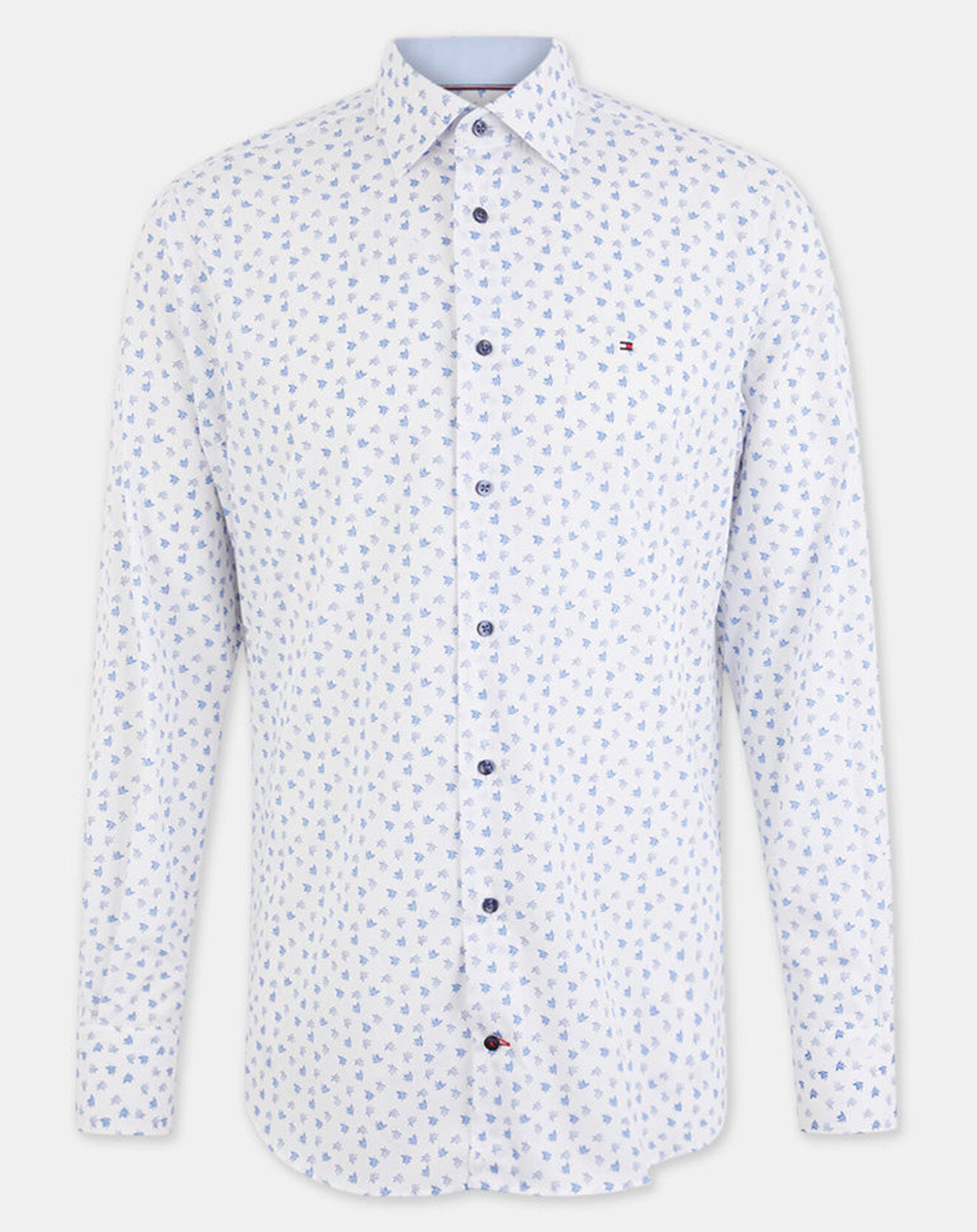 Tommy Hilfiger Chemise Regular imprimé feuilles blanc/bleu
