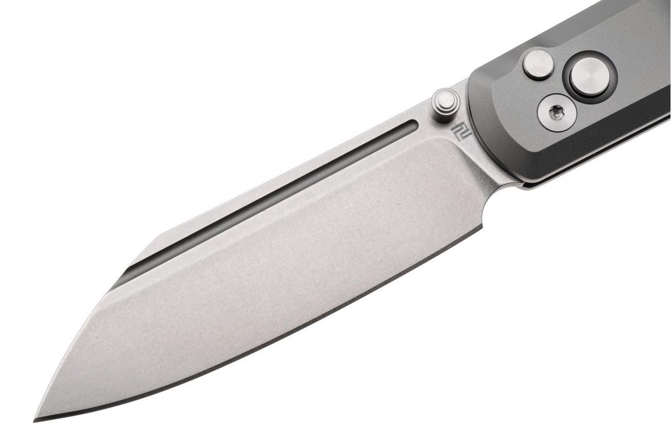 Artisan Cutlery Holm 1875G-GY, Stonewashed CPM S90V, Grey Titanium zakmes