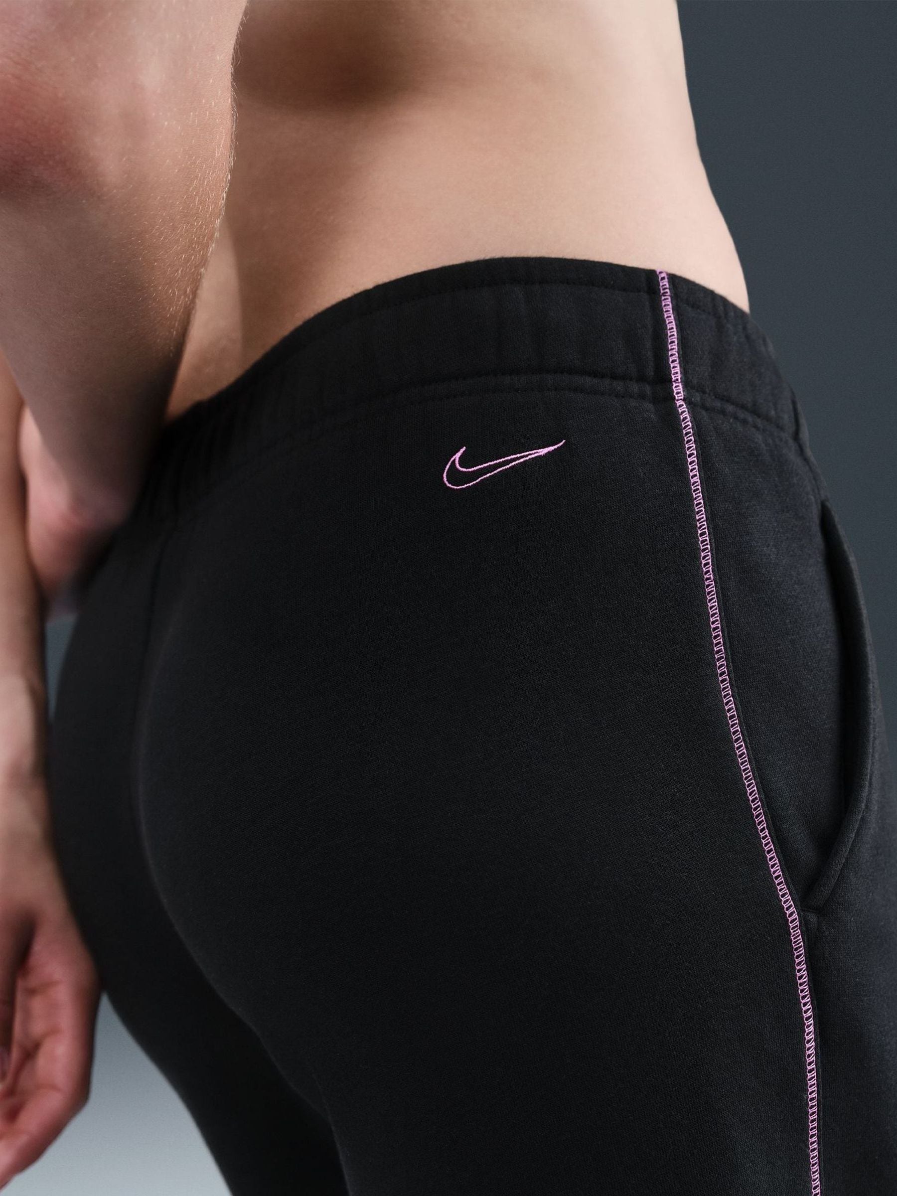 Nike Phoenix Fleece Wide Leg Graphic Print Logo Joggers