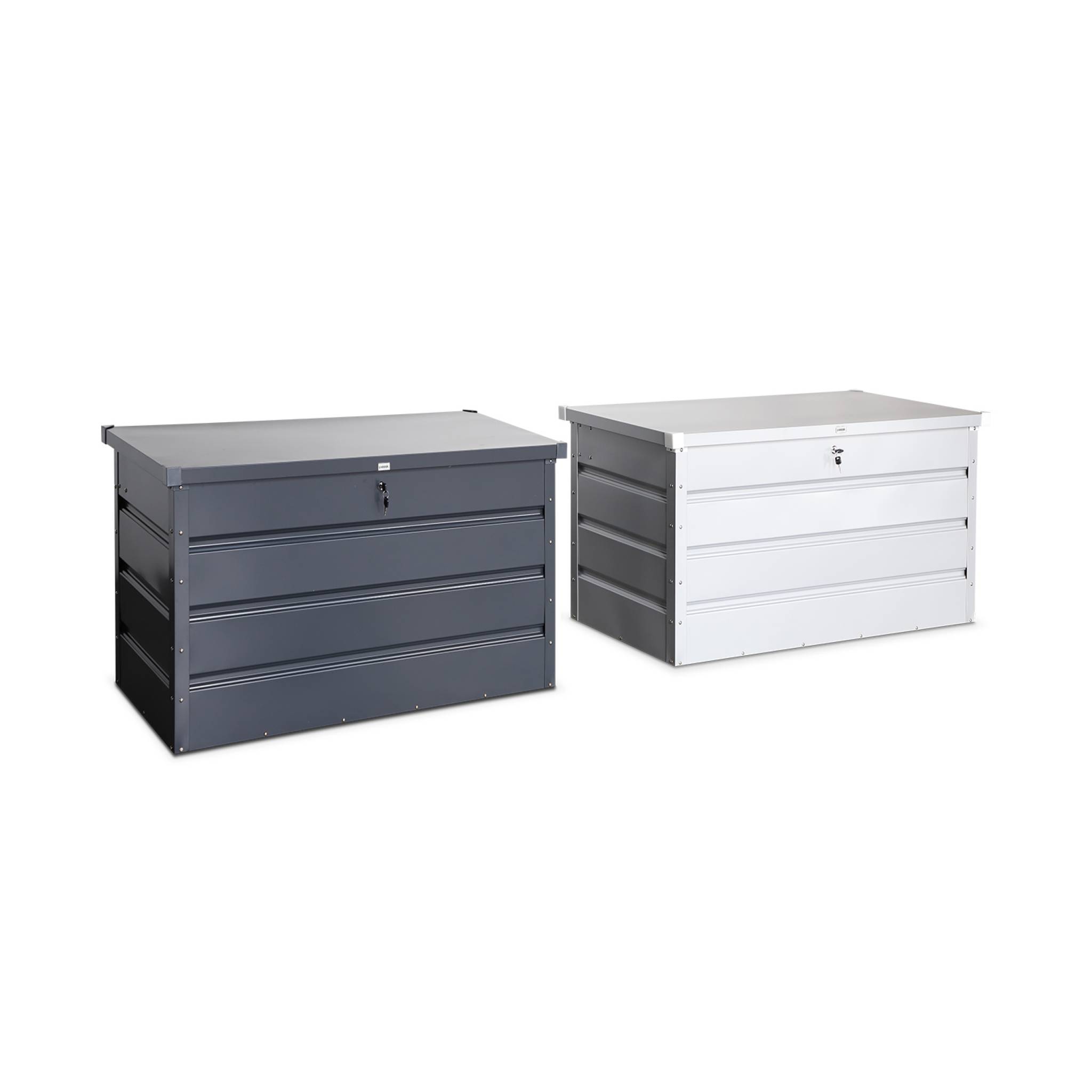 Coffre de jardin en métal -dallas - 285l gris aluminiun