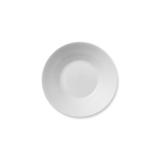 Royal Copenhagen Hvid Riflet Dyb Tallerken, Hvid, Ø24 cm