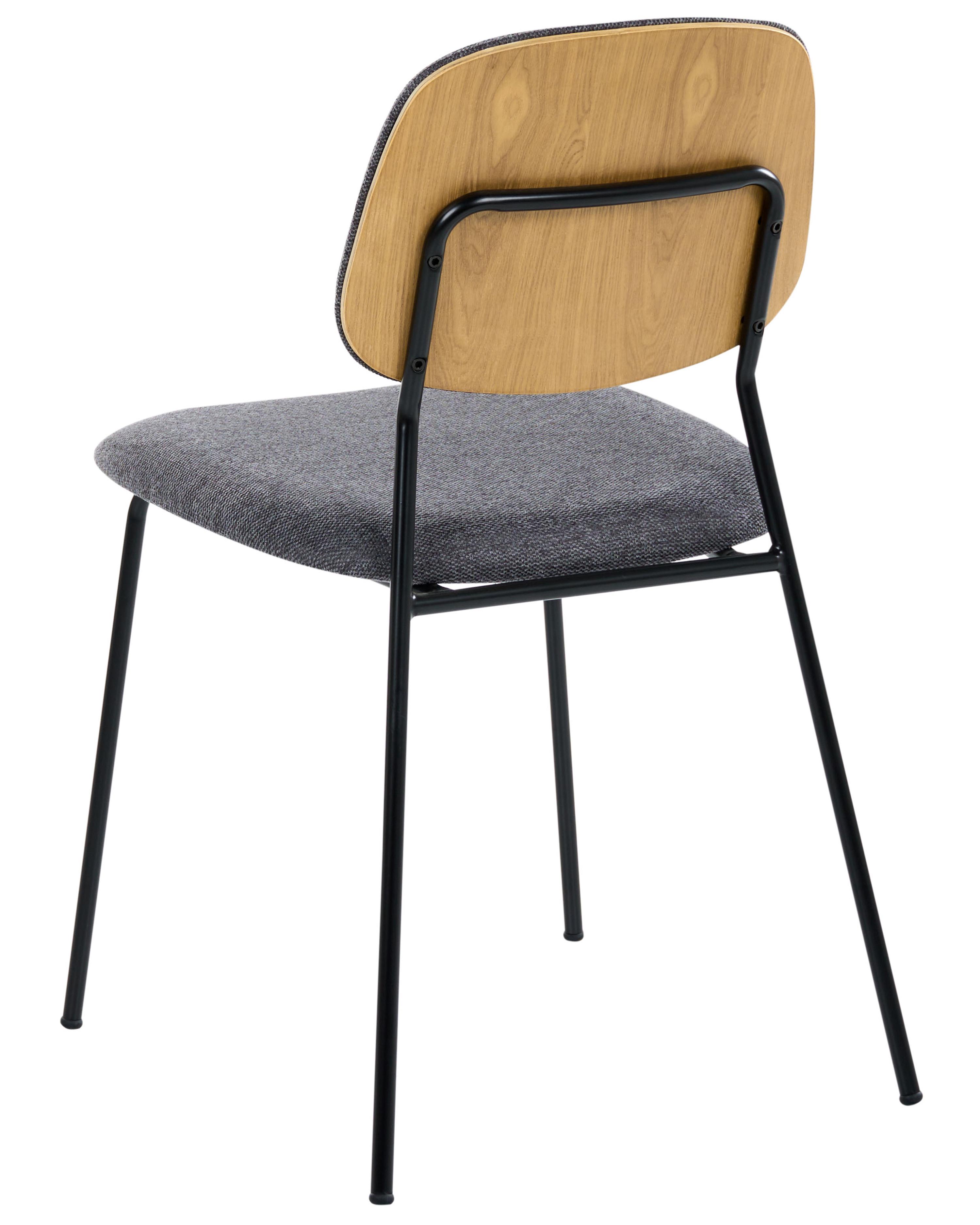 Set van 4 eetkamerstoelen RILEY Stof Grijs