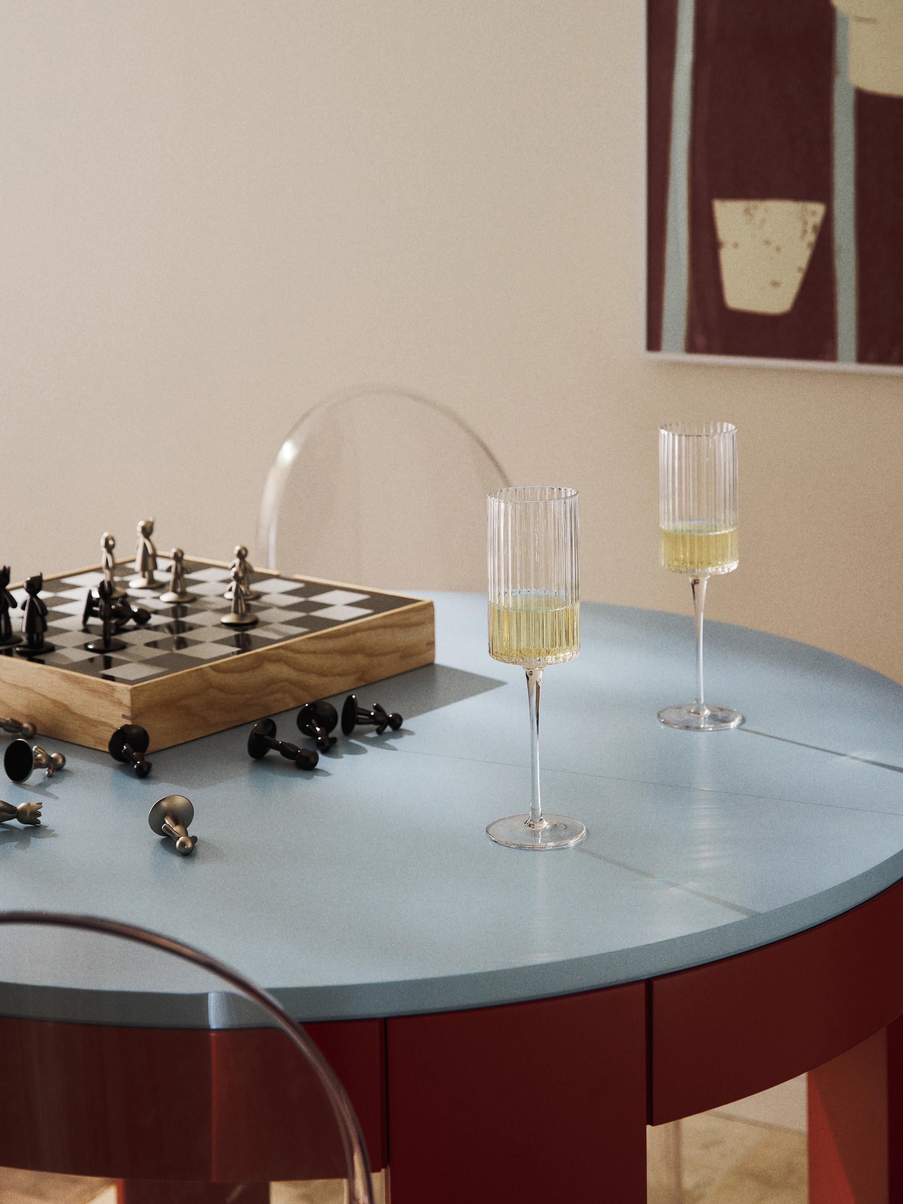 Mondgeblazen champagneglazen Aleo, 4-delig