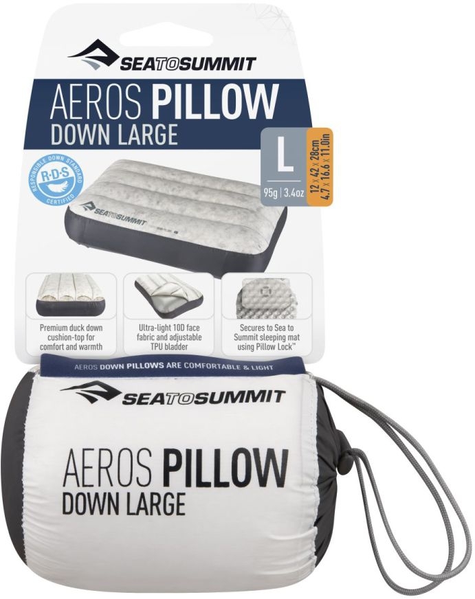Sea to Summit Aeros Down Pillow Large Daunenkissen grau