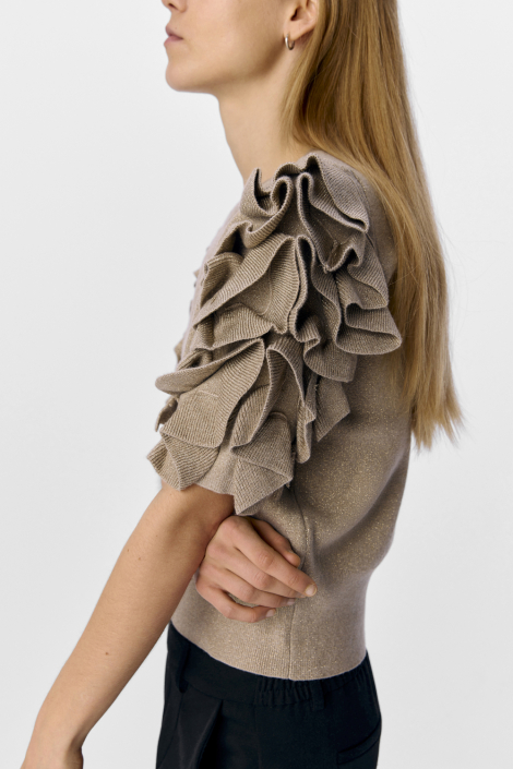 Object taupe dames trui