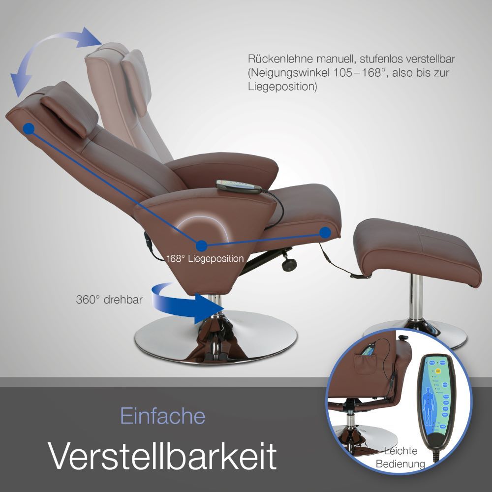 aktivshop Relaxsessel mit Massagefunktion & Hocker »Design«