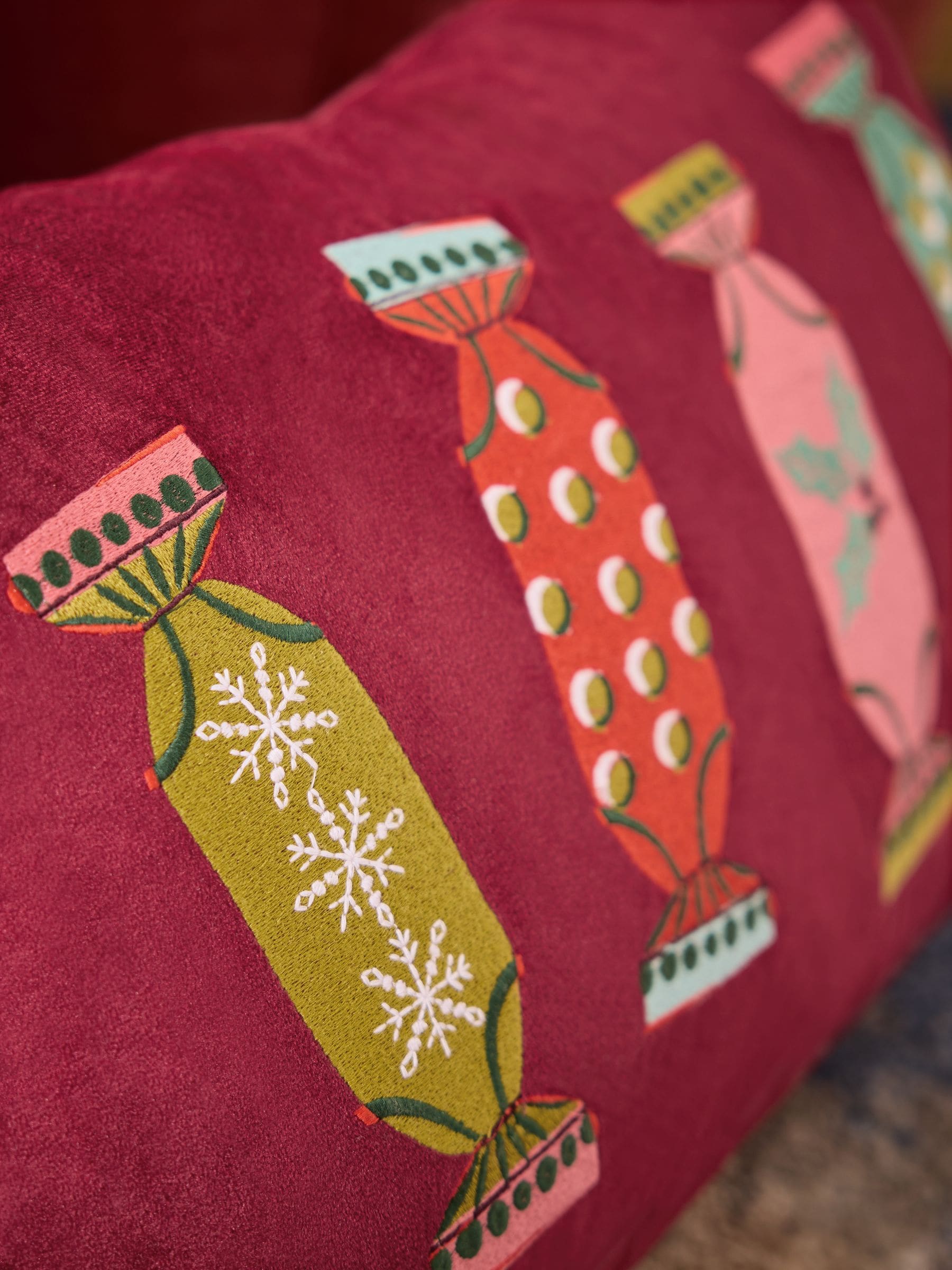 40 x 59cm Geborduurd Kerstmis Cracker Kussentje